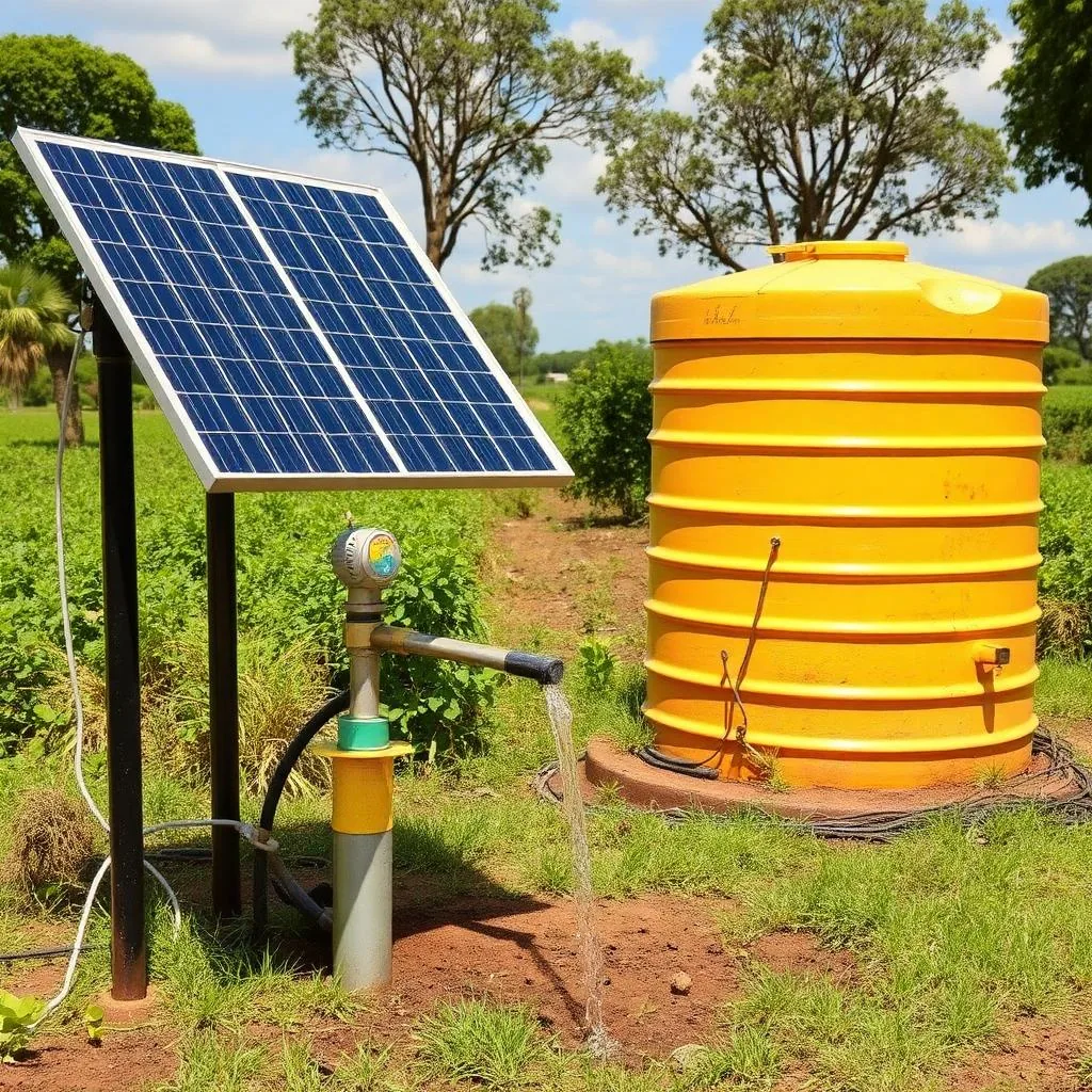 Solar water pump and tank